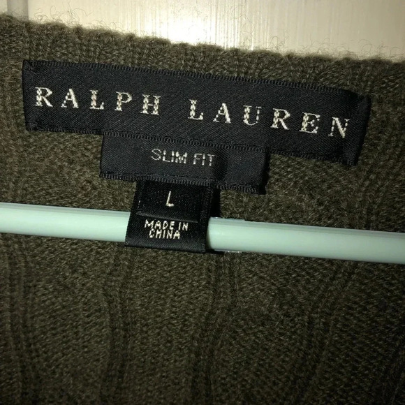 Ralph Lauren Black Label Cashmere Cable Knit Long Sleeve Sweater Size Large - Picture 2 of 7